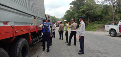 Tindaklanjuti Arahan Bupati, Dishub Dan Lantas Kuansing Tertibkan Mobil Overload